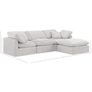  Manufacturer Color_Cream -- Indulge 105" Cream Velvet Upholstered 4 pc Modular Sectional IMAGE 8