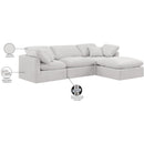  Manufacturer Color_Cream -- Indulge 105" Cream Velvet Upholstered 4 pc Modular Sectional IMAGE 9