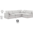  Manufacturer Color_Cream -- Indulge 105" Cream Velvet Upholstered 4 pc Modular Sectional IMAGE 10