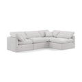  Manufacturer Color_Cream -- Indulge 105" Cream Velvet Upholstered 4 pc Modular Sectional IMAGE 1