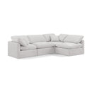  Manufacturer Color_Cream -- Indulge 105" Cream Velvet Upholstered 4 pc Modular Sectional IMAGE 1