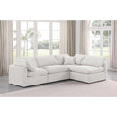  Manufacturer Color_Cream -- Indulge 105" Cream Velvet Upholstered 4 pc Modular Sectional IMAGE 2