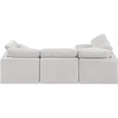 Manufacturer Color_Cream -- Indulge 105" Cream Velvet Upholstered 4 pc Modular Sectional IMAGE 3