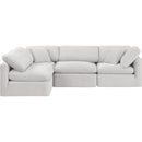  Manufacturer Color_Cream -- Indulge 105" Cream Velvet Upholstered 4 pc Modular Sectional IMAGE 4