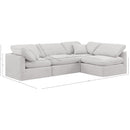  Manufacturer Color_Cream -- Indulge 105" Cream Velvet Upholstered 4 pc Modular Sectional IMAGE 9