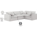  Manufacturer Color_Cream -- Indulge 105" Cream Velvet Upholstered 4 pc Modular Sectional IMAGE 10