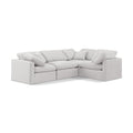  Manufacturer Color_Cream -- Indulge 105" Cream Velvet Upholstered 4 pc Modular Sectional IMAGE 1