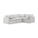  Manufacturer Color_Cream -- Indulge 105" Cream Velvet Upholstered 4 pc Modular Sectional IMAGE 1