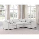  Manufacturer Color_Cream -- Indulge 105" Cream Velvet Upholstered 4 pc Modular Sectional IMAGE 2