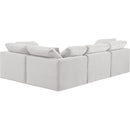  Manufacturer Color_Cream -- Indulge 105" Cream Velvet Upholstered 4 pc Modular Sectional IMAGE 3