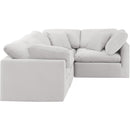  Manufacturer Color_Cream -- Indulge 105" Cream Velvet Upholstered 4 pc Modular Sectional IMAGE 4