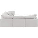  Manufacturer Color_Cream -- Indulge 105" Cream Velvet Upholstered 4 pc Modular Sectional IMAGE 5