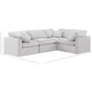  Manufacturer Color_Cream -- Indulge 105" Cream Velvet Upholstered 4 pc Modular Sectional IMAGE 9