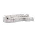  Manufacturer Color_Cream -- Indulge 140" Cream Velvet Upholstered 5 pc Modular Sectional IMAGE 1