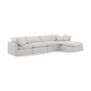  Manufacturer Color_Cream -- Indulge 140" Cream Velvet Upholstered 5 pc Modular Sectional IMAGE 1