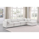  Manufacturer Color_Cream -- Indulge 140" Cream Velvet Upholstered 5 pc Modular Sectional IMAGE 2
