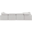  Manufacturer Color_Cream -- Indulge 140" Cream Velvet Upholstered 5 pc Modular Sectional IMAGE 3