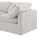  Manufacturer Color_Cream -- Indulge 140" Cream Velvet Upholstered 5 pc Modular Sectional IMAGE 6