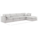  Manufacturer Color_Cream -- Indulge 140" Cream Velvet Upholstered 5 pc Modular Sectional IMAGE 8