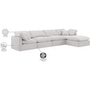  Manufacturer Color_Cream -- Indulge 140" Cream Velvet Upholstered 5 pc Modular Sectional IMAGE 9