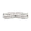  Manufacturer Color_Cream -- Indulge 105" Cream Velvet Upholstered 5 pc Modular Sectional IMAGE 1