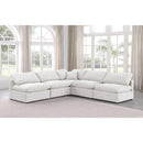  Manufacturer Color_Cream -- Indulge 105" Cream Velvet Upholstered 5 pc Modular Sectional IMAGE 2