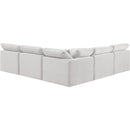  Manufacturer Color_Cream -- Indulge 105" Cream Velvet Upholstered 5 pc Modular Sectional IMAGE 3