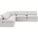  Manufacturer Color_Cream -- Indulge 105" Cream Velvet Upholstered 5 pc Modular Sectional IMAGE 4
