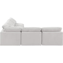  Manufacturer Color_Cream -- Indulge 105" Cream Velvet Upholstered 5 pc Modular Sectional IMAGE 5