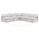  Manufacturer Color_Cream -- Indulge 105" Cream Velvet Upholstered 5 pc Modular Sectional IMAGE 8