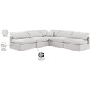  Manufacturer Color_Cream -- Indulge 105" Cream Velvet Upholstered 5 pc Modular Sectional IMAGE 9