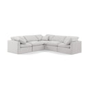  Manufacturer Color_Cream -- Indulge 105" Cream Velvet Upholstered 5 pc Modular Sectional IMAGE 1