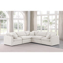  Manufacturer Color_Cream -- Indulge 105" Cream Velvet Upholstered 5 pc Modular Sectional IMAGE 2