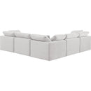  Manufacturer Color_Cream -- Indulge 105" Cream Velvet Upholstered 5 pc Modular Sectional IMAGE 3