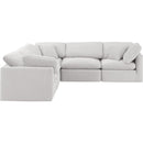  Manufacturer Color_Cream -- Indulge 105" Cream Velvet Upholstered 5 pc Modular Sectional IMAGE 4