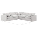  Manufacturer Color_Cream -- Indulge 105" Cream Velvet Upholstered 5 pc Modular Sectional IMAGE 9