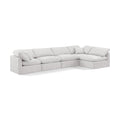  Manufacturer Color_Cream -- Indulge 140" Cream Velvet Upholstered 5 pc Modular Sectional IMAGE 1