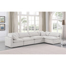 Manufacturer Color_Cream -- Indulge 140" Cream Velvet Upholstered 5 pc Modular Sectional IMAGE 2