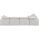  Manufacturer Color_Cream -- Indulge 140" Cream Velvet Upholstered 5 pc Modular Sectional IMAGE 3