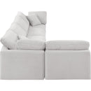  Manufacturer Color_Cream -- Indulge 140" Cream Velvet Upholstered 5 pc Modular Sectional IMAGE 5