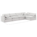  Manufacturer Color_Cream -- Indulge 140" Cream Velvet Upholstered 5 pc Modular Sectional IMAGE 9
