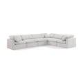  Manufacturer Color_Cream -- Indulge 140" Cream Velvet Upholstered 6 pc Modular Sectional IMAGE 1