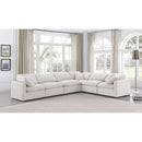 Manufacturer Color_Cream -- Indulge 140" Cream Velvet Upholstered 6 pc Modular Sectional IMAGE 2
