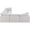  Manufacturer Color_Cream -- Indulge 140" Cream Velvet Upholstered 6 pc Modular Sectional IMAGE 5