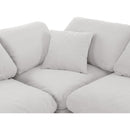  Manufacturer Color_Cream -- Indulge 140" Cream Velvet Upholstered 6 pc Modular Sectional IMAGE 7