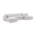  Manufacturer Color_Cream -- Indulge 140" Cream Velvet Upholstered 6 pc Modular Sectional IMAGE 1