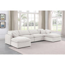  Manufacturer Color_Cream -- Indulge 140" Cream Velvet Upholstered 6 pc Modular Sectional IMAGE 2
