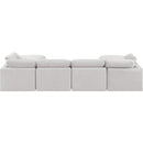  Manufacturer Color_Cream -- Indulge 140" Cream Velvet Upholstered 6 pc Modular Sectional IMAGE 3
