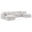  Manufacturer Color_Cream -- Indulge 140" Cream Velvet Upholstered 6 pc Modular Sectional IMAGE 7