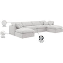 Meridian Indulge Cream Velvet Modular Sectional IMAGE 8